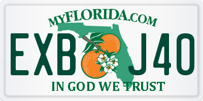 FL license plate EXBJ40
