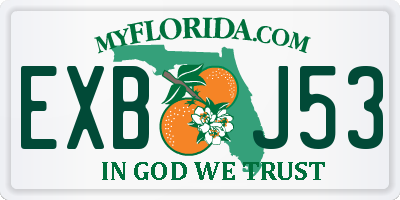 FL license plate EXBJ53