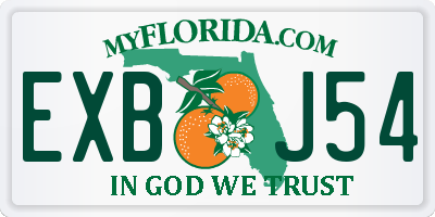 FL license plate EXBJ54