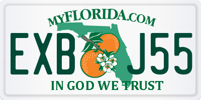 FL license plate EXBJ55