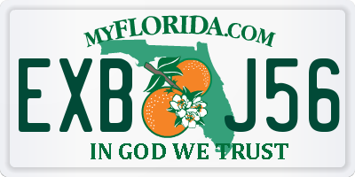 FL license plate EXBJ56