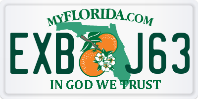 FL license plate EXBJ63