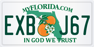 FL license plate EXBJ67