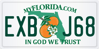 FL license plate EXBJ68
