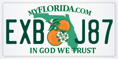 FL license plate EXBJ87