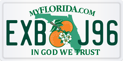 FL license plate EXBJ96