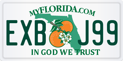 FL license plate EXBJ99