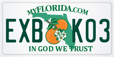 FL license plate EXBK03