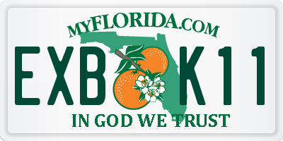 FL license plate EXBK11