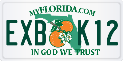 FL license plate EXBK12