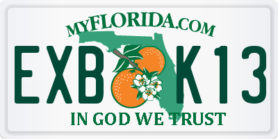 FL license plate EXBK13
