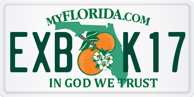 FL license plate EXBK17