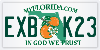 FL license plate EXBK23
