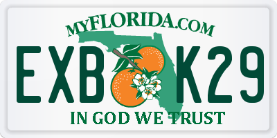 FL license plate EXBK29
