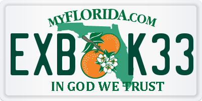 FL license plate EXBK33