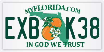 FL license plate EXBK38