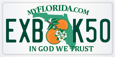 FL license plate EXBK50