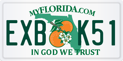 FL license plate EXBK51