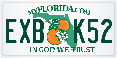 FL license plate EXBK52