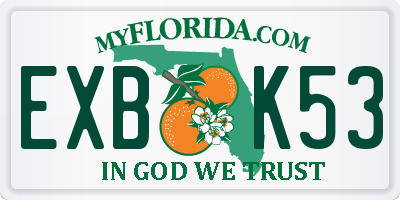 FL license plate EXBK53