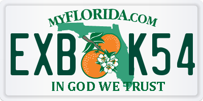 FL license plate EXBK54