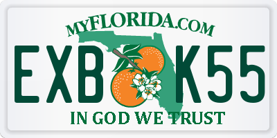 FL license plate EXBK55
