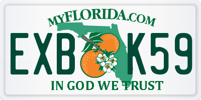 FL license plate EXBK59