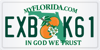 FL license plate EXBK61