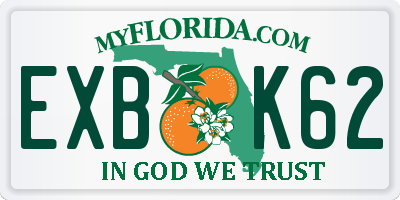 FL license plate EXBK62