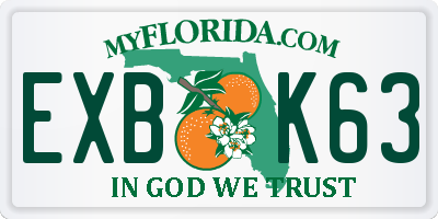 FL license plate EXBK63