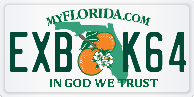 FL license plate EXBK64