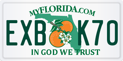 FL license plate EXBK70
