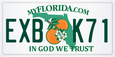 FL license plate EXBK71