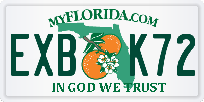 FL license plate EXBK72