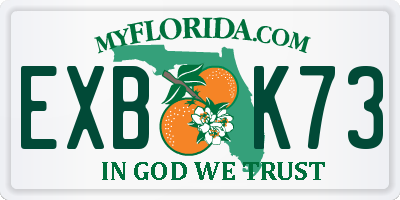 FL license plate EXBK73