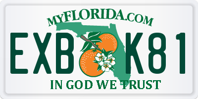 FL license plate EXBK81