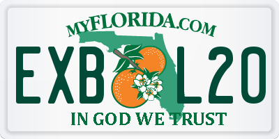 FL license plate EXBL20