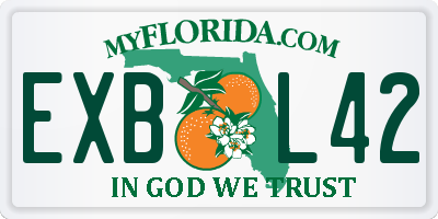 FL license plate EXBL42