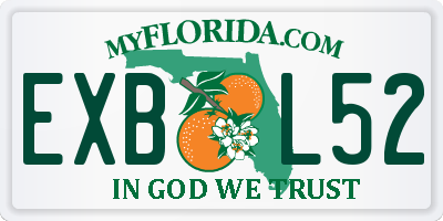 FL license plate EXBL52