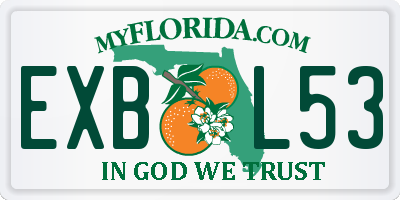 FL license plate EXBL53