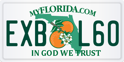 FL license plate EXBL60