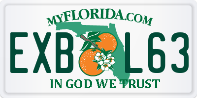 FL license plate EXBL63