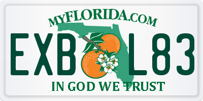 FL license plate EXBL83
