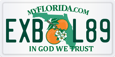 FL license plate EXBL89
