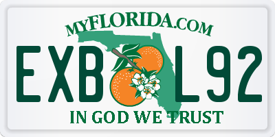 FL license plate EXBL92