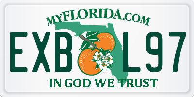FL license plate EXBL97