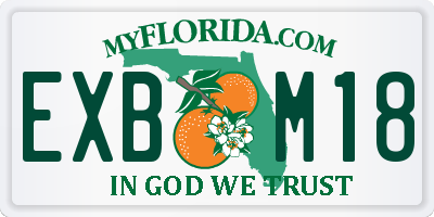 FL license plate EXBM18