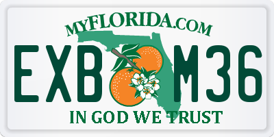 FL license plate EXBM36