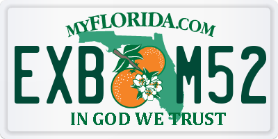 FL license plate EXBM52