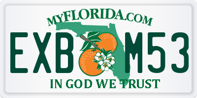 FL license plate EXBM53